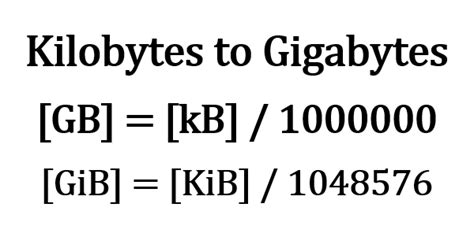 is a gigabyte bigger than a kilobyte|Convert KB to GB .